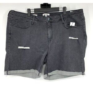 Vigoss Denim Shorts Gray Marley Mid Rise Fray Cuffed NWT